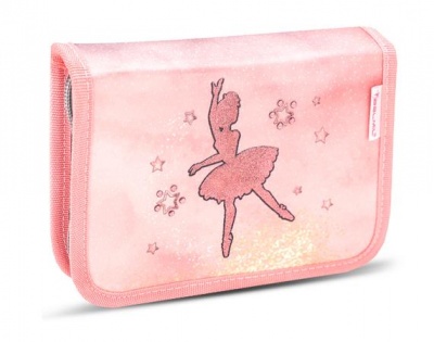 Tolltartó, klapnis, cipzáras, BELMIL "Ballerina" fekete-rózsaszín, balerina