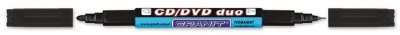 Alkoholos marker, CD/DVD, 0,4/1,5-2,5 mm, kúpos, kétvégű, GRANIT "Piccolo M830", fekete