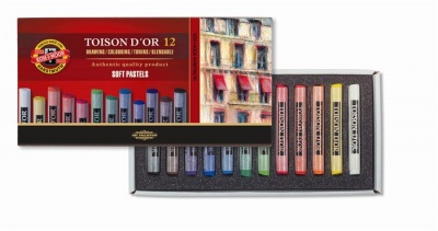 Porpasztell-kréta, puha, KOH-I-NOOR "Toison 8512/12", 12 különböző szín