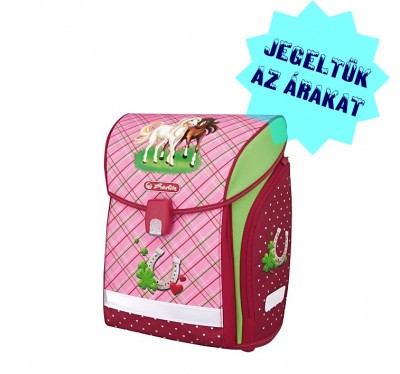 Herlitz alsós merevfalú ergonomikus iskolatáska mágneszáras Midi üres Horses