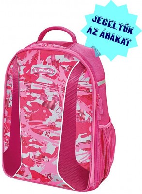 Herlitz alsós, felsős ergonomikus iskolatáska airgo üres Camouflage Girl