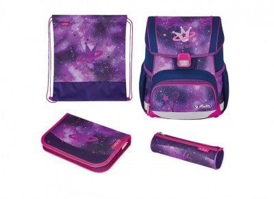 Herlitz alsós merevfalú ergonomikus iskolatáska Loop Plus Galaxy Princess
