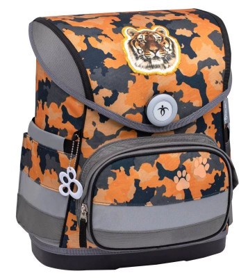 Belmil alsós ergonomikus merevfalú iskolatáska mágneszáras, Compact 405-41/AG Orange Camouflage AGR Tanúsítvánnyal