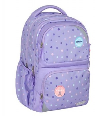 Belmil ergonomikus merevfalú iskolatáska, Maxi Pack 338-37, Purple Dots