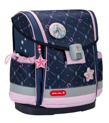 Belmil alsós ergonomikus merevfalú iskolatáska, Classy Plus 405-78/AG, Midnight Gallop AGR Tanúsítvánnyal