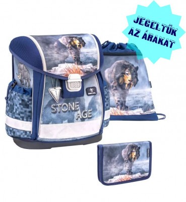 Belmil alsós ergonomikus merevfalú iskolatáska szett, Classy 403-13, Stone Age